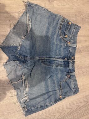 Levi's Light Blue Distressed Denim Cutoff Shorts